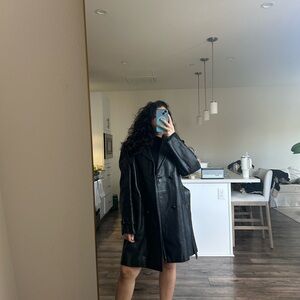 Vintage leather trench coat